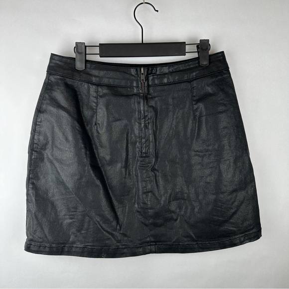 ASOS Coated Black Denim Mini Skirt | US Size 8 - Picture 4 of 8